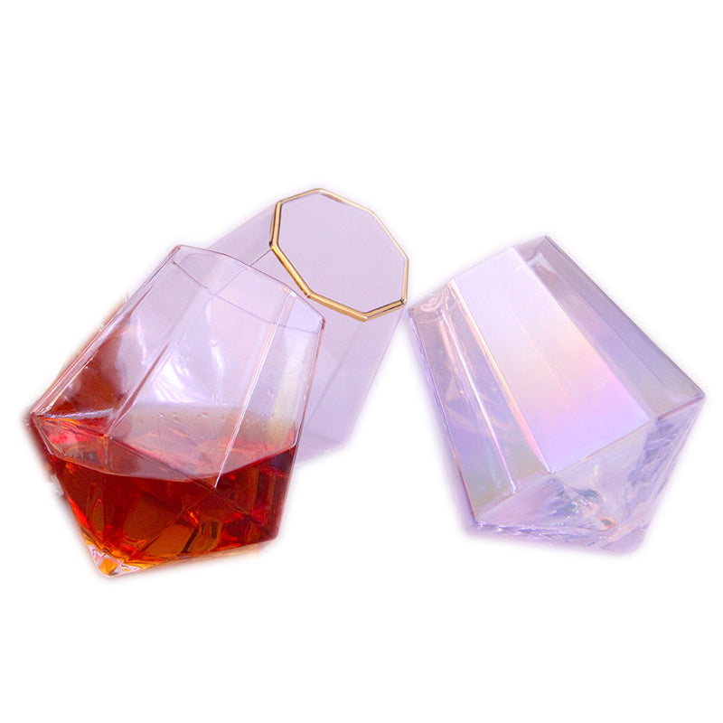 Whiskey Spirits Glass Crystal Glass Creative Bar Tumbler Octagonal Diamond Shaker Cup