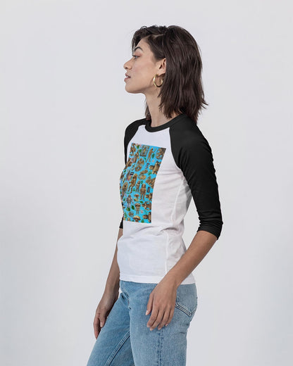 Alien Trendy Abstrak Collection Unisex Three-Quarter Sleeve Baseball Tee | Bella + Canvas