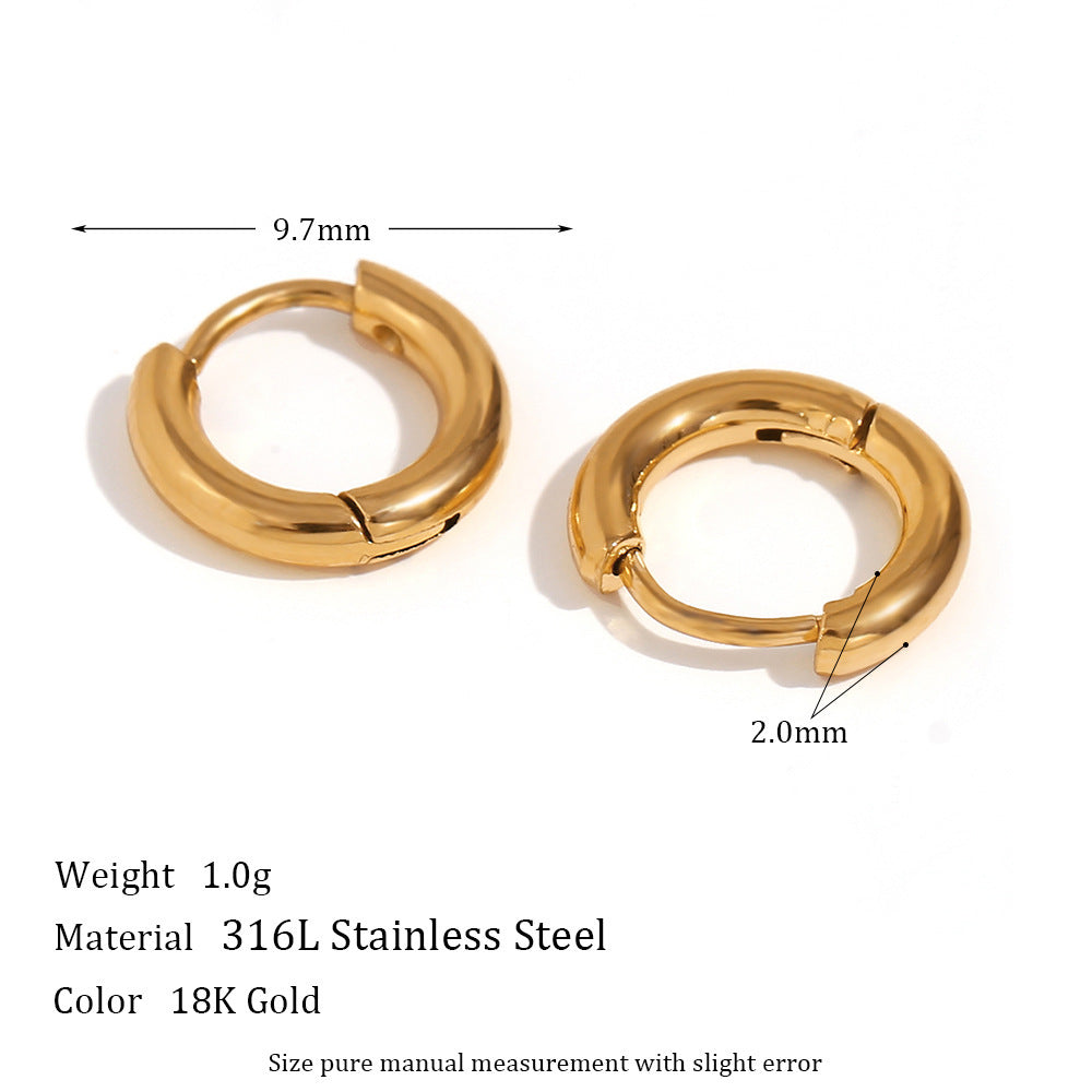 All-match Ear Clip Ear Hoop Jewelry Niche Stainless Steel Plated 18K Ear Accessories For Her