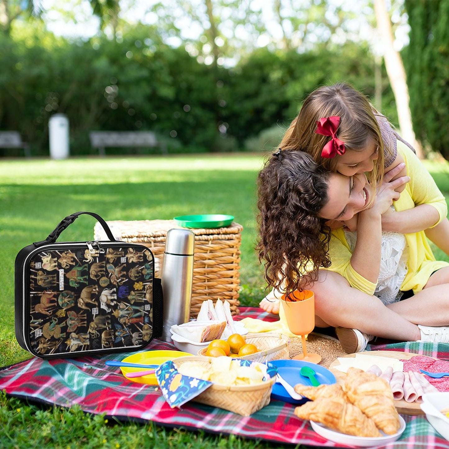 PU Leak-proof Lunch Bag with Detachable Buckled Handle