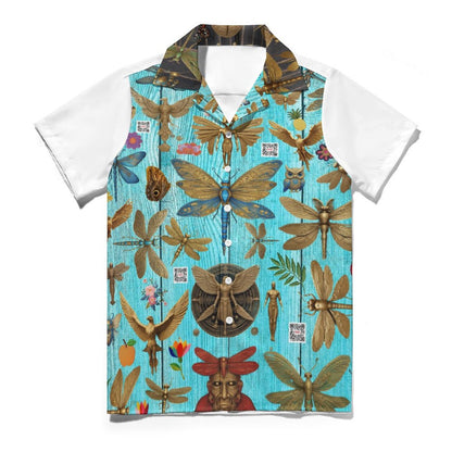 Men's Short Sleeve Hawaiian Print Shirt with Cuban Collar AY006 (All-Over Printing)