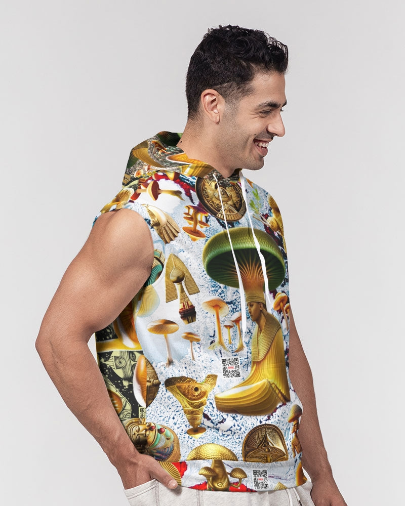 Illustration Abstrak Men's All-Over Print Heavyweight Sleeveless Hoodie