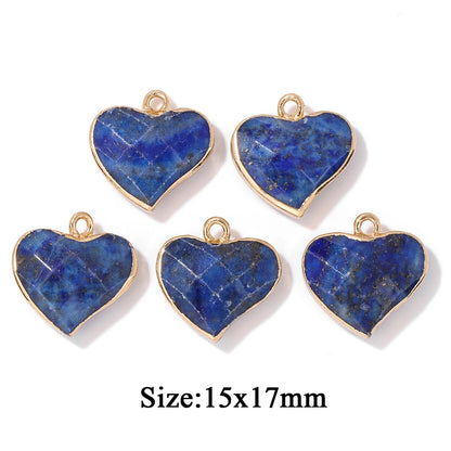 5PCS/lot Lapis Lazuli Stone Pendant Blue Moon Apple Oval Shape Gem Charms For Jewelry Making DIY Necklace Earrings DIY Handmade