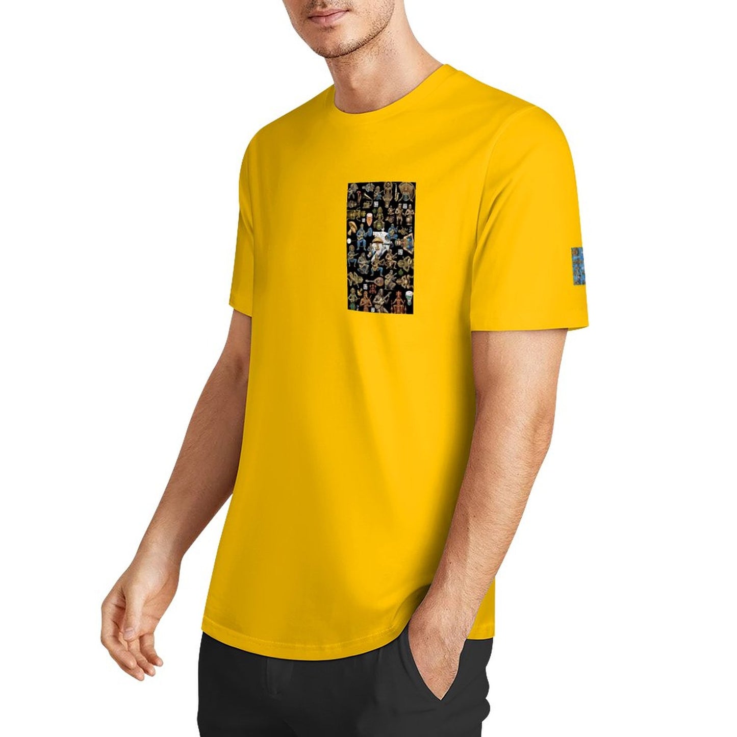 DTF 160gsm Men's Short Sleeve Cotton T-shirt (Dual-sided+Sleeve Printing)