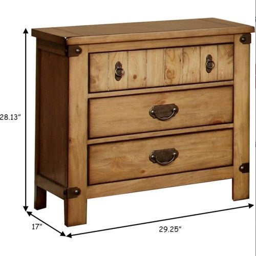 Cottage Style Weathered Elm 1pc Nightstand Ball Bearing Metal Glide USB Charger Power Outlet In Night Stand Top Drawer Bedroom Bedside Table