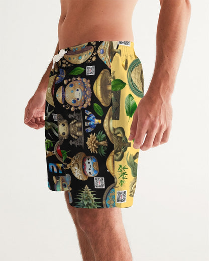 Mushroom Abstak Collection Men's All-Over Print Swim Trunk