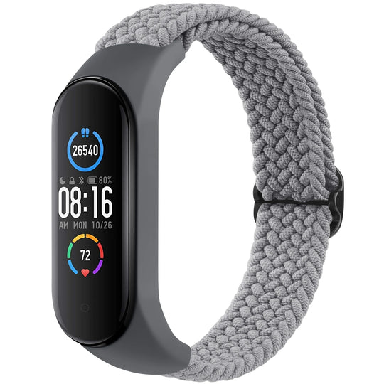 Braided Watchband For Xiaomi Mi Band 7 6 5 4 3 Strap Elastic Adjustable Wristband For Amazfit Band 5 Band Replacement Bracelet