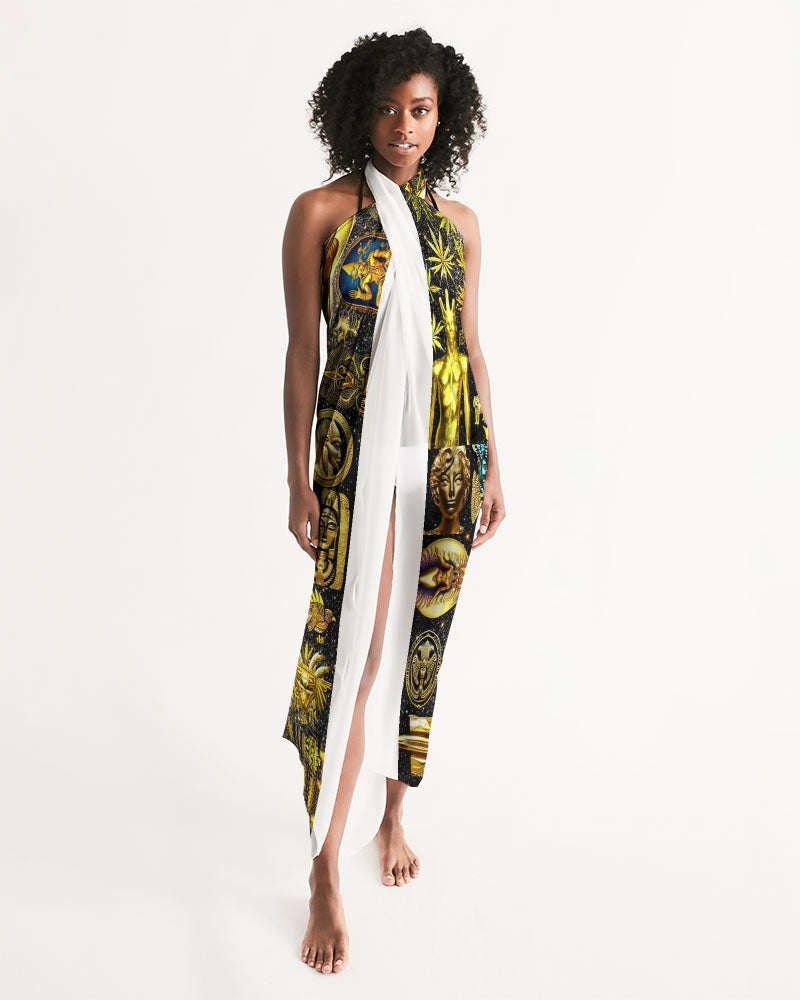 Ancient Abtsrak All-Over Print Swim Cover Up