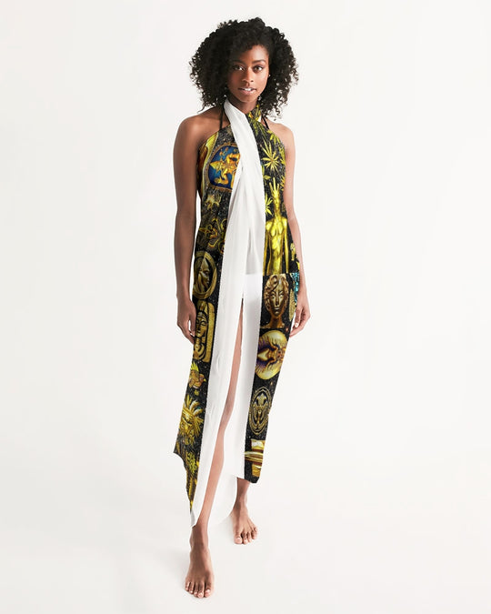 Ancient Abtsrak All-Over Print Swim Cover Up