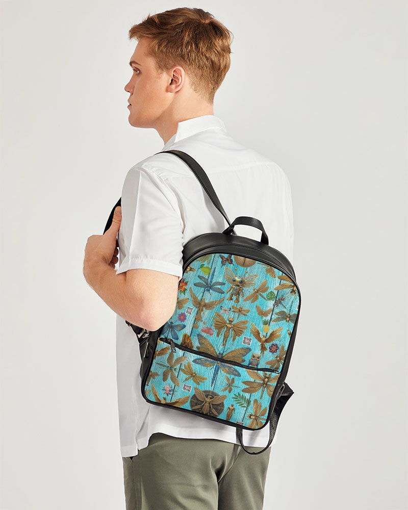 Abstrak dragonfly Classic Faux Leather Backpack