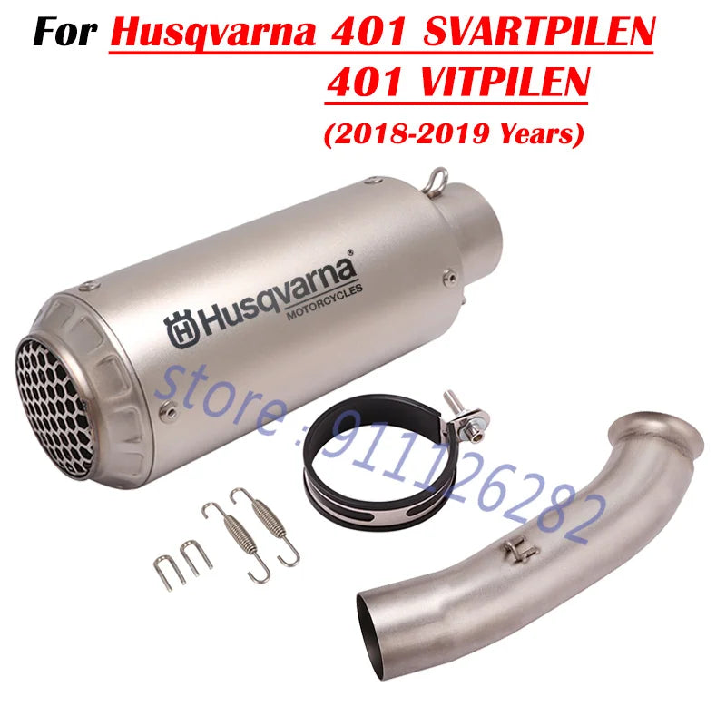 For Husqvarna 401 SVARTPILEN 401 VITPILEN 250 2018 19 2020 2021 2022 Motorcycle Exhaust Escape Modify With Mid Link Pipe Muffler