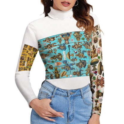 Women Long Sleeve Turtleneck Sweater MY08 (All-Over Printing)