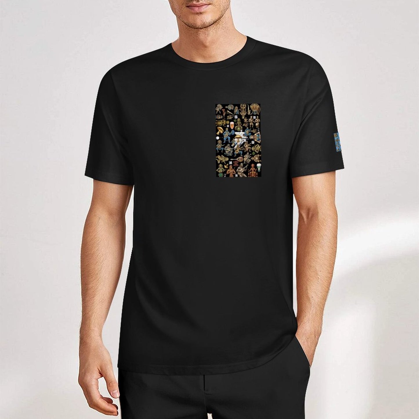 DTF 160gsm Men's Short Sleeve Cotton T-shirt (Dual-sided+Sleeve Printing)