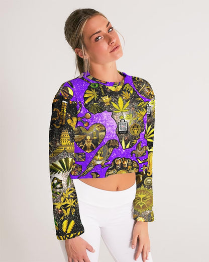 Ancient Abtsrak Women's All-Over Print Cropped Sweatshirt