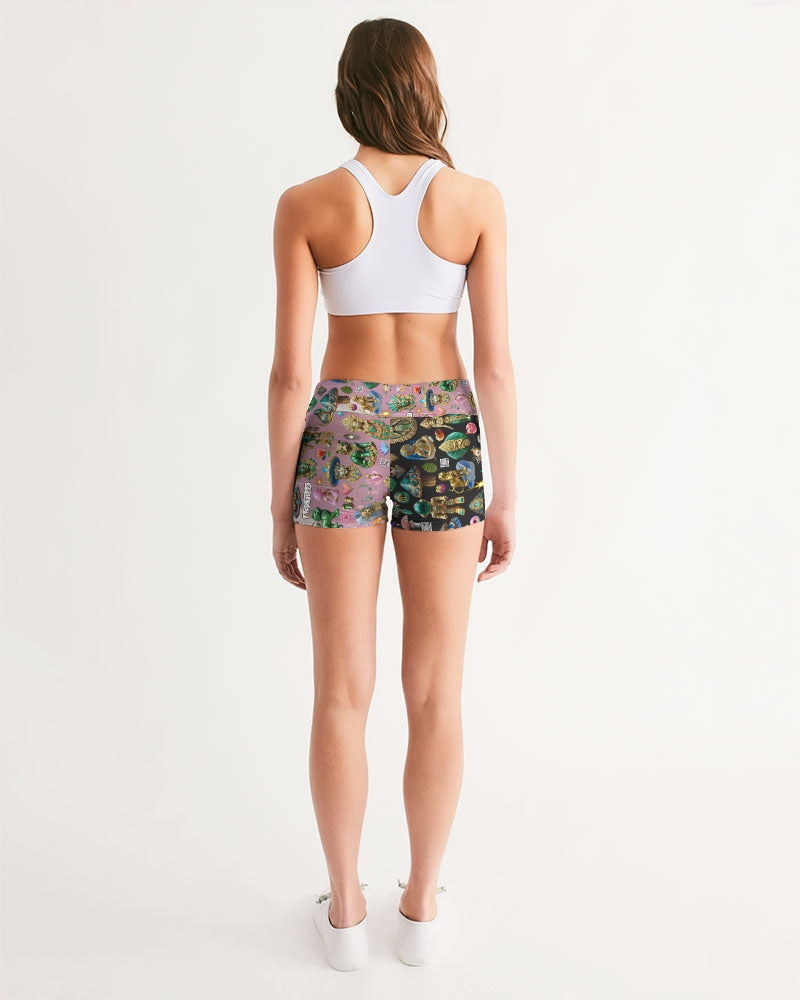 IMG_3100 Women's All-Over Print Mid-Rise Yoga Shorts