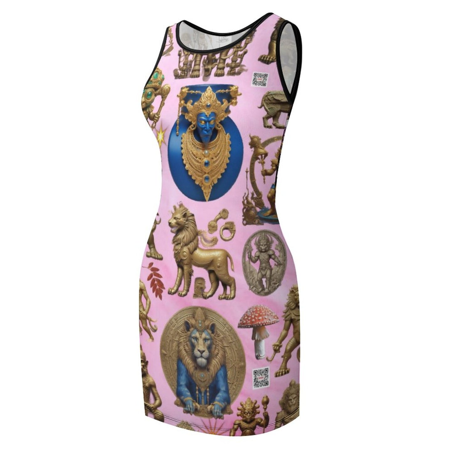 Sleeveless Ladies Tank Dress NZ014 (All-Over Printing)