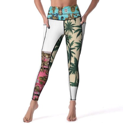 Custom Print Patterned Yoga Pants with 2 Pockets (All-Over Printing)