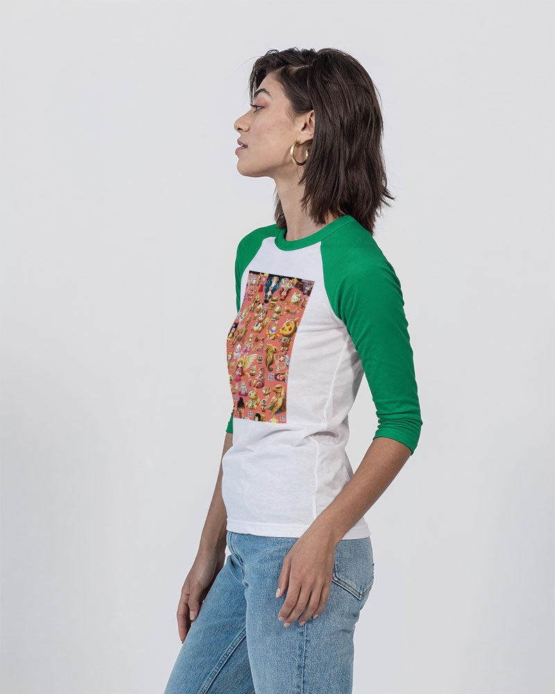 Womens Abstrak Unisex Three-Quarter Sleeve Baseball Tee | Bella + Canvas