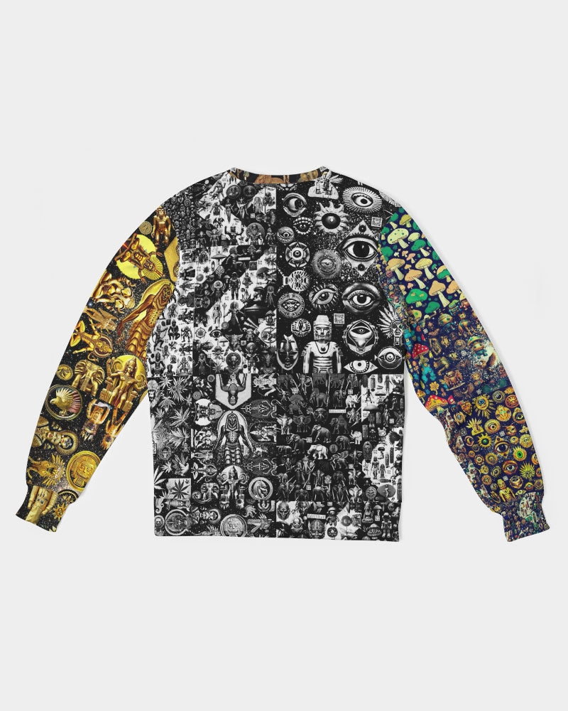 Abstraknyc Men's All-Over Print Classic French Terry Crewneck Pullover