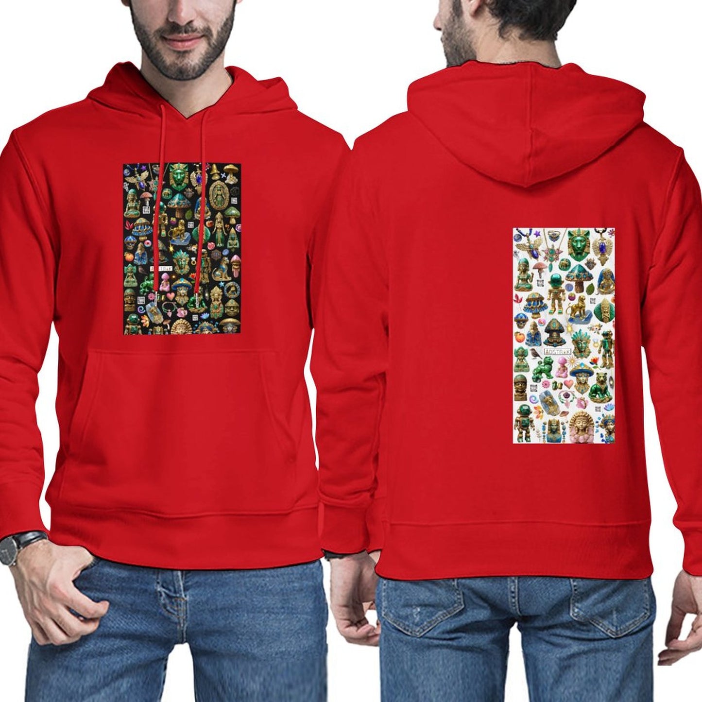 DTG 255gsm Men's Hoodie with Pouch (Dual-sided Printing)