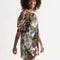 Abstrak dragonfly Women's All-Over Print Open Shoulder A-Line Dress