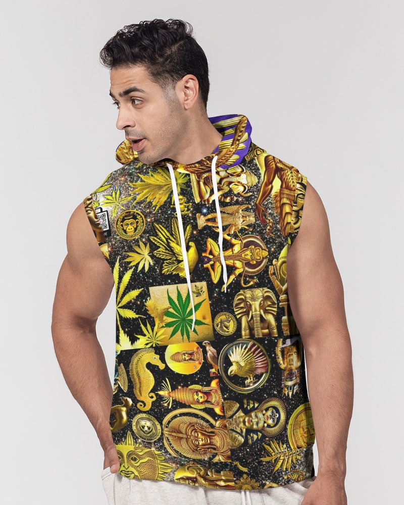 Ancient Abstrak Men's All-Over Print Heavyweight Sleeveless Hoodie