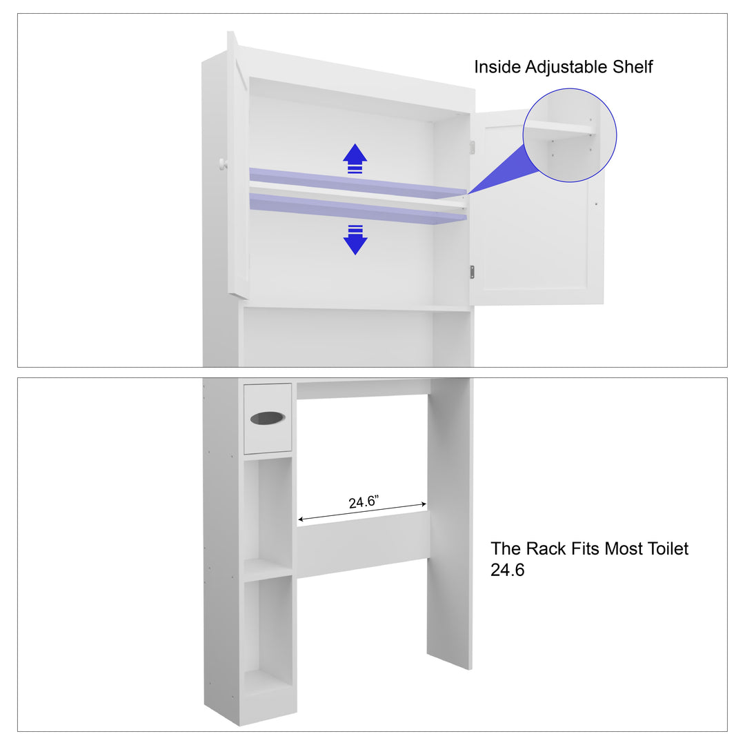 Toilet Storage Cabinet With Double Doors, Toilet Rack That Saves Family Space, Farmhouse Style Bathroom, Toilet, Laundry Room