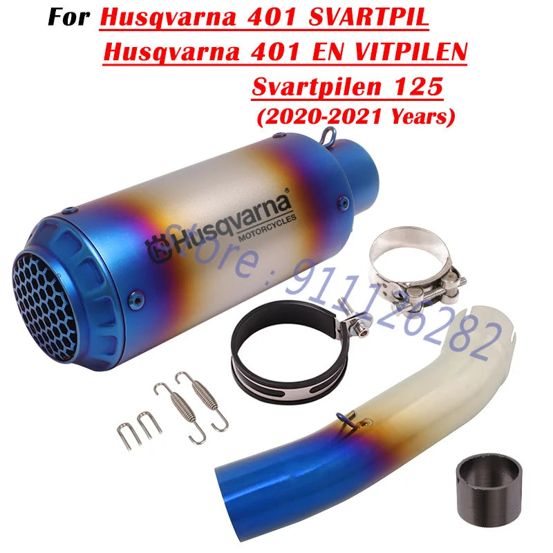 For Husqvarna 401 SVARTPILEN 401 VITPILEN 250 2018 19 2020 2021 2022 Motorcycle Exhaust Escape Modify With Mid Link Pipe Muffler