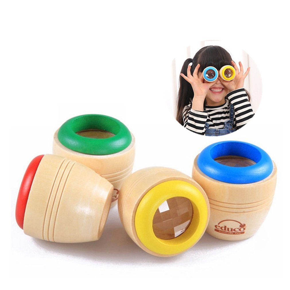 Wooden Magic Kaleidoscope Interesting Effect Educational Learning Puzzle Toy For Babies And Children