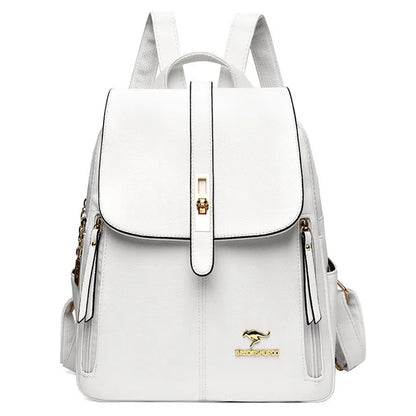 2024 Women Leather Backpacks Fashion White Shoulder Bags Female Backpack Ladies Travel Backpack School Bags for Girls Mochila