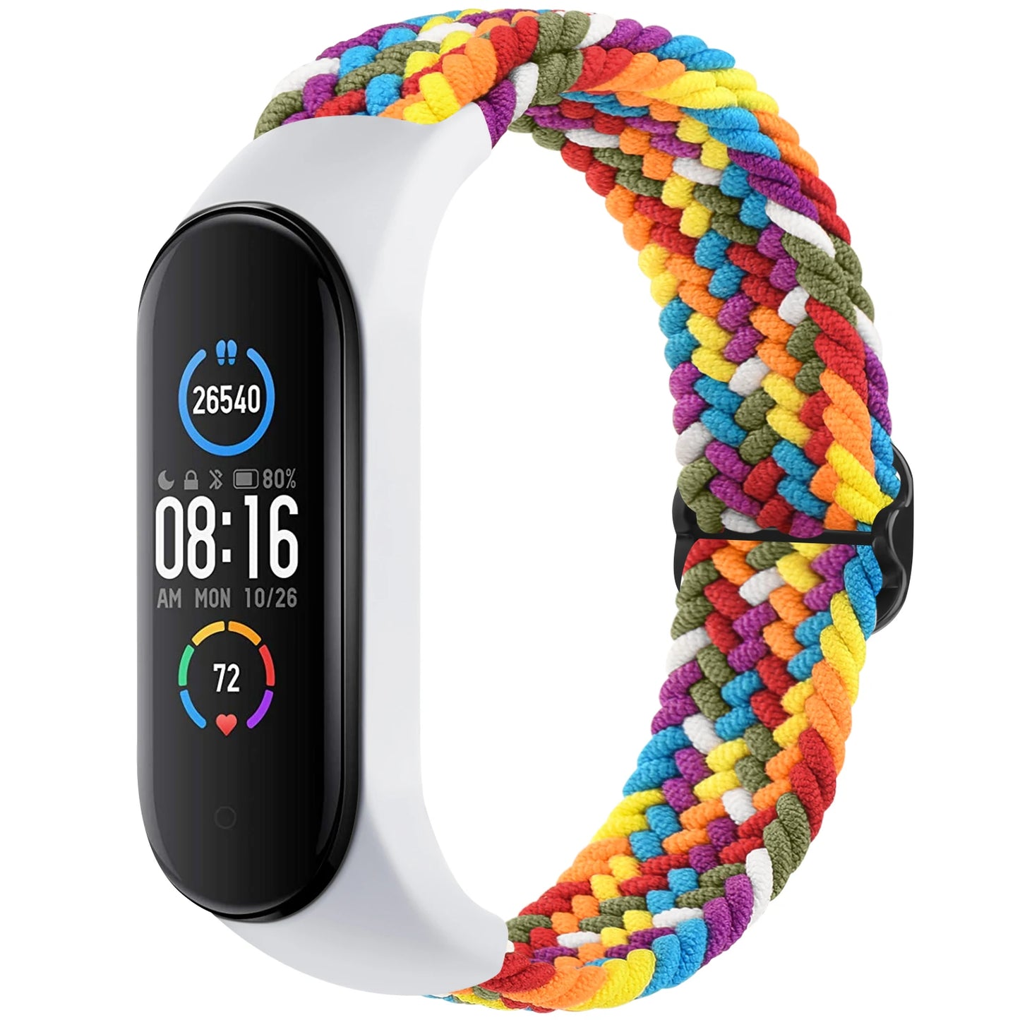 Braided Watchband For Xiaomi Mi Band 7 6 5 4 3 Strap Elastic Adjustable Wristband For Amazfit Band 5 Band Replacement Bracelet