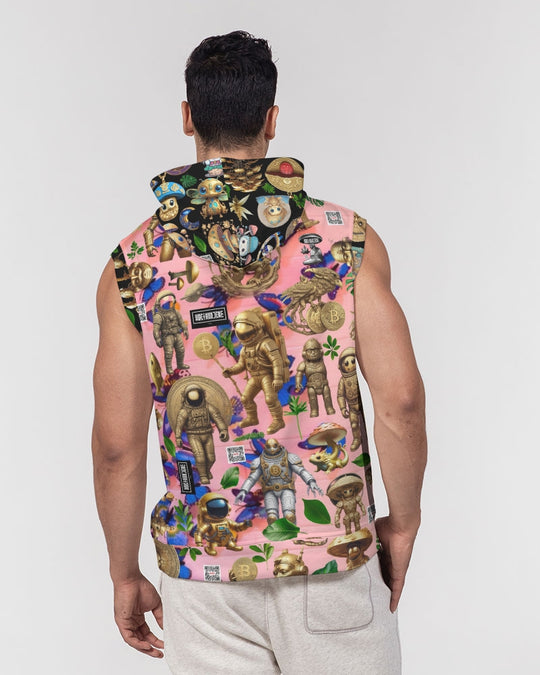 Mushroom Abstak Collection Men's All-Over Print Heavyweight Sleeveless Hoodie