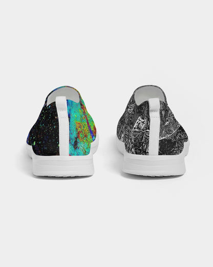 Greyscale Abstract Design Women's Slip-On Flyknit Shoe