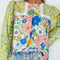 Green Mixed Floral Print Long Sleeve Blouse