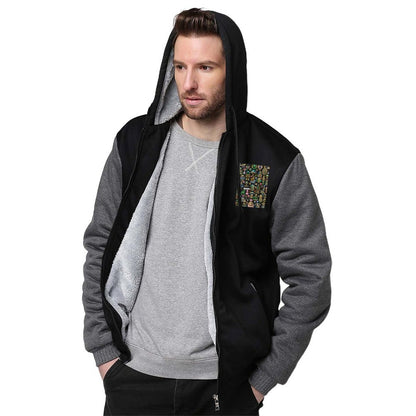 260gsm Men’s Plush Full Zip Hoodie (Partial Printing)