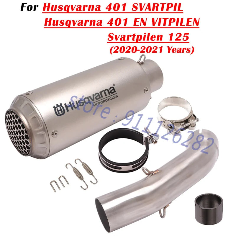 For Husqvarna 401 SVARTPILEN 401 VITPILEN 250 2018 19 2020 2021 2022 Motorcycle Exhaust Escape Modify With Mid Link Pipe Muffler