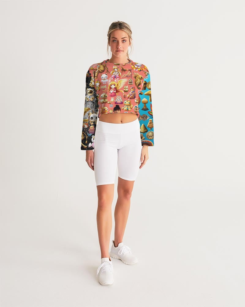 Womens Abstrak Women's All-Over Print Cropped Sweatshirt