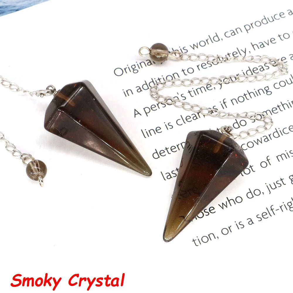 7 Chakra Pendulum Natural Stones Healing Crystal For Wicca Divination Witchcraft Dowsing Reiki Quartz Jewelry Pendants Wholesale