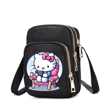 HelloKittys Women Shoulder Bag Small Multifunction Handbag Casual Tote Female Crossbody Bag  Messenger Bags Anime Purse Pouch