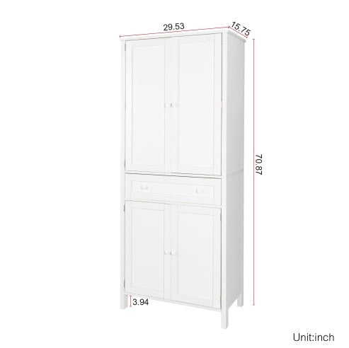 70.87Tall Kitchen Pantry, Storage Cabinet , Kitchen Cabinet , Drawer And Adjustable Shelves, For Kitchen, Dining Room, White