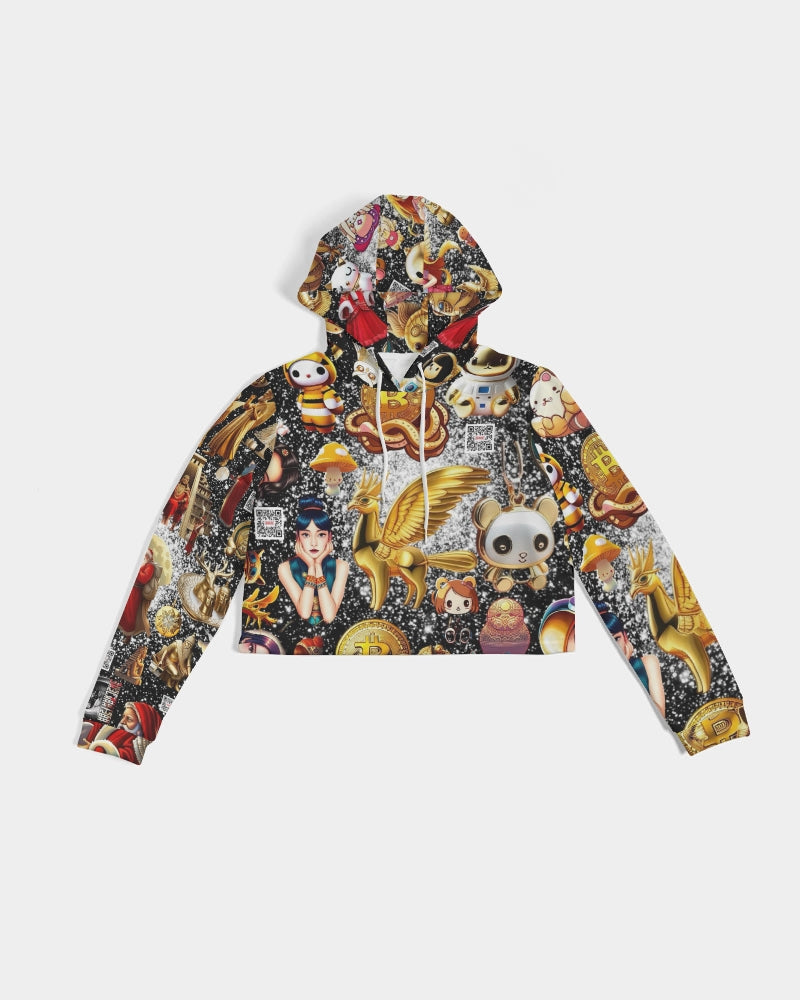 Womens Abstrak Women's All-Over Print Cropped Hoodie