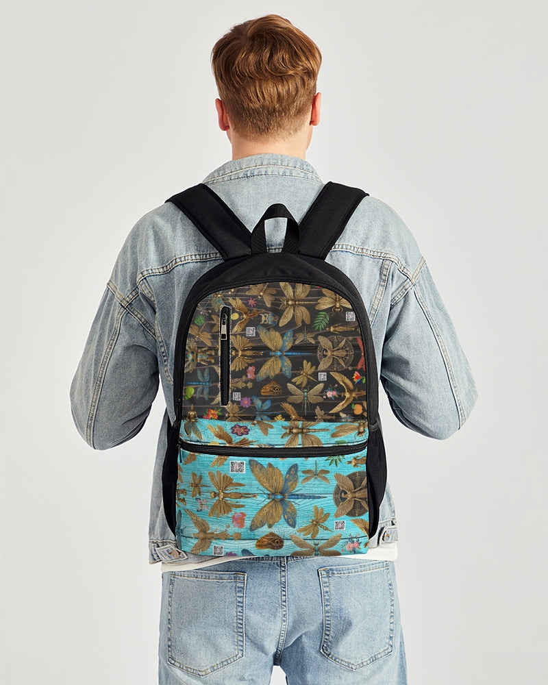 Abstrak dragonfly Duo-Zip Front Canvas Backpack