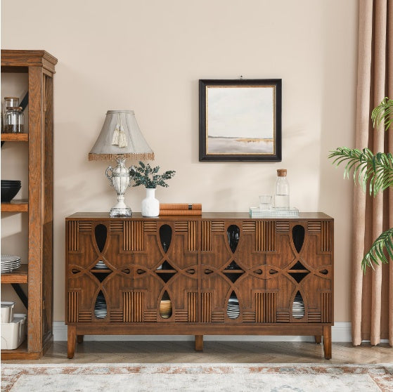 60.5 Inch Medieval Modern Sideboard Buffet Cabinet With Lockers