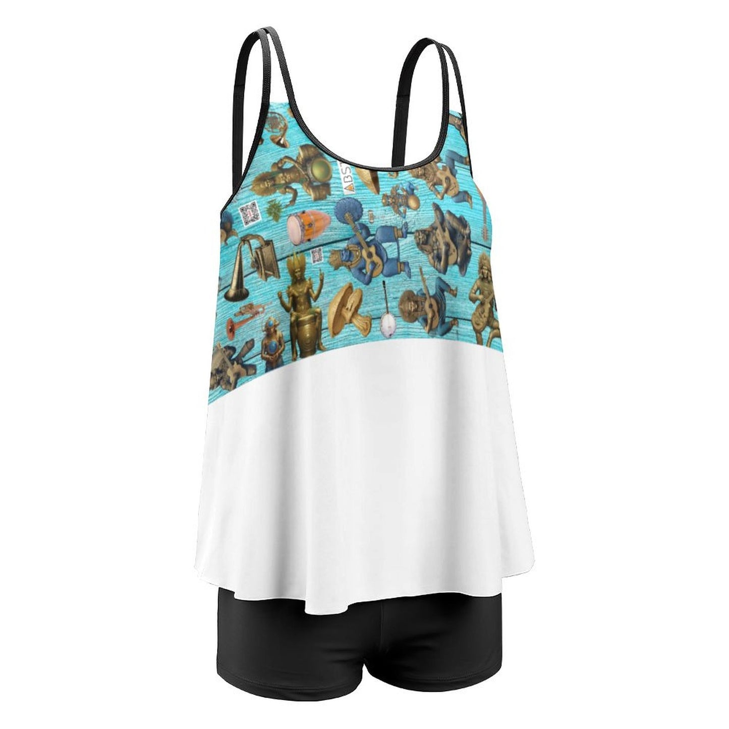 Tankini Two Piece Swimsuits QZ6072 (All-Over Printing on the Top)