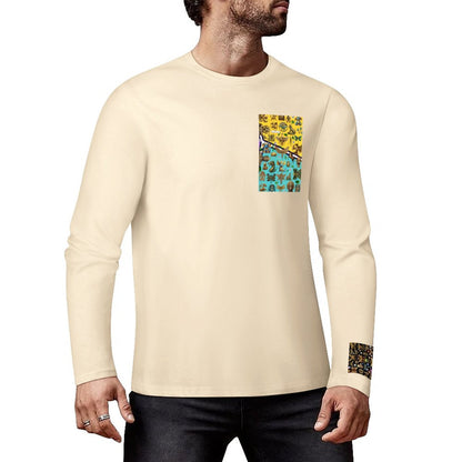 DTF 160gsm Cotton Men's Long Sleeve T-shirt (Front+Sleeve Printing)