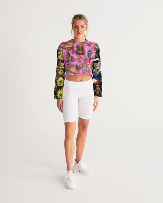 IMG_0540 Women's All-Over Print Cropped Sweatshirt