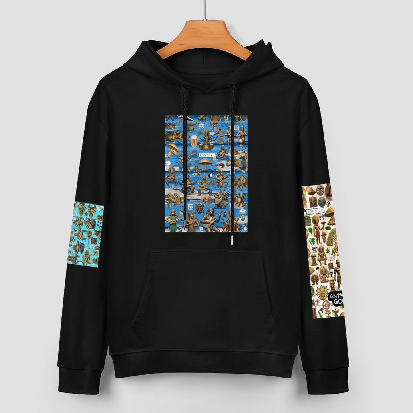 DTF 250gsm Cotton Men's Hoodie with Pocket (Dual-sided+Sleeve Printing)