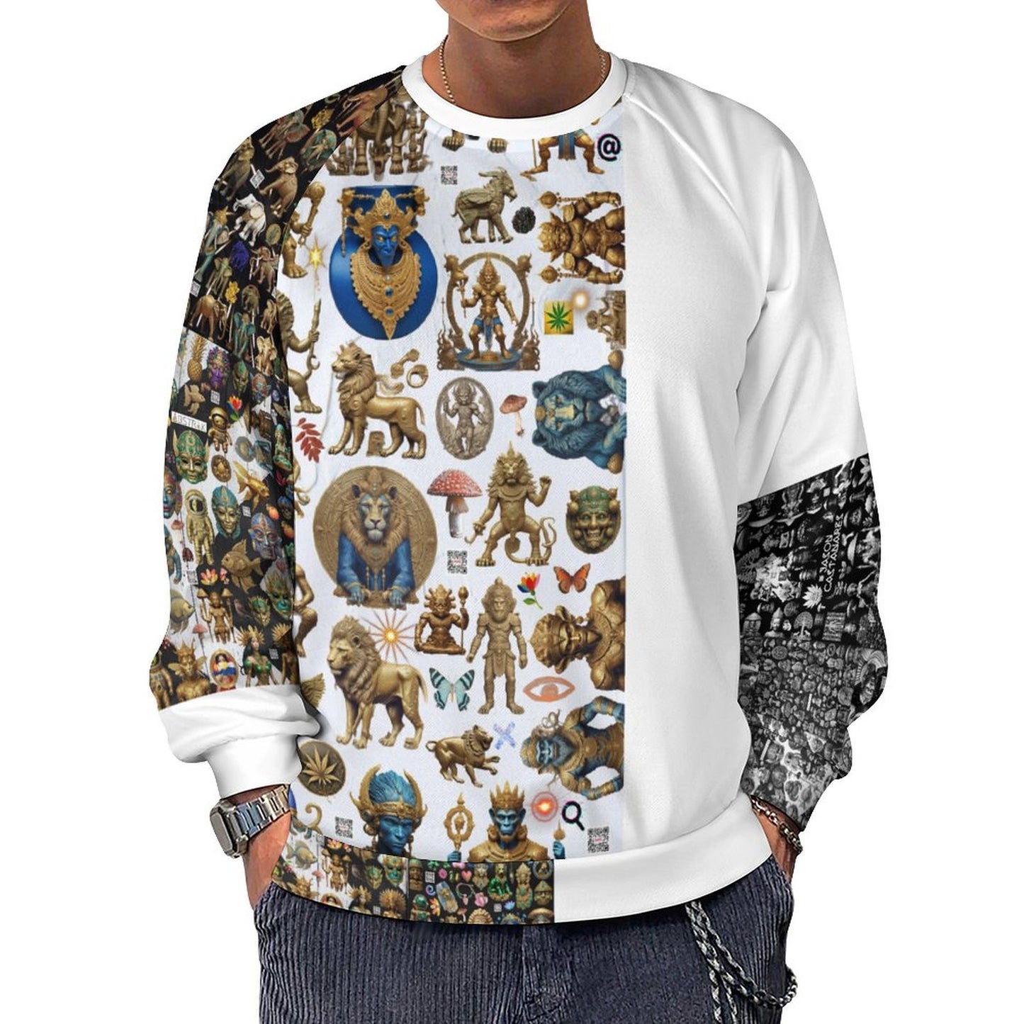 280gsm Men's Crewneck Sweatshirt Raglan A27H (All-Over Printing)