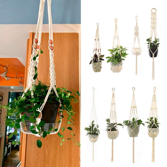 Artificial Plants Hanging Basket With Hook Macrame Plant Holder For Home Wedding Decor DIY Hanging Garland Fake Flowers Plant