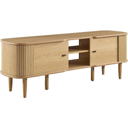 Contour Mid-Century Modern 55" Media TV Stand in Oak, 15 x 54.5 x 18.5